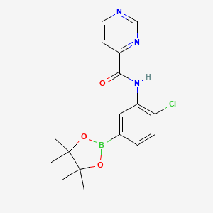 N-[2-chloro-5-(4,4,5,5-tetramethyl-1,3,2-dioxaborolan-2-yl)phenyl]pyrimidine-4-carboxamide