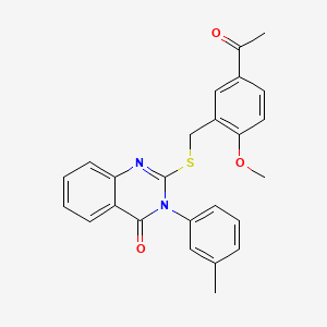 2-[(5-Acetyl-2-methoxyphenyl)methylsulfanyl]-3-(3-methylphenyl)quinazolin-4-one