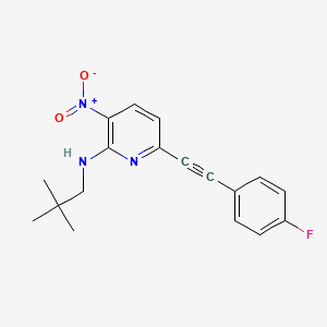 N-(2,2-dimethylpropyl)-6-[2-(4-fluorophenyl)ethynyl]-3-nitropyridin-2-amine