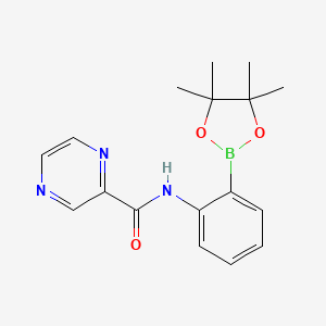 molecular formula C17H20BN3O3 B15503295 N-[2-(4,4,5,5-tetramethyl-1,3,2-dioxaborolan-2-yl)phenyl]pyrazine-2-carboxamide 