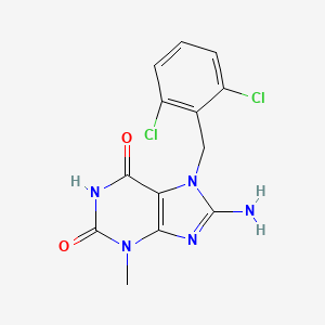 molecular formula C13H11Cl2N5O2 B15503460 8-Amino-7-(2,6-dichlorobenzyl)-3-methyl-1H-purine-2,6(3H,7H)-dione 