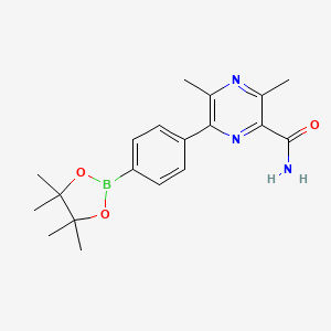 3,5-Dimethyl-6-(4-(4,4,5,5-tetramethyl-1,3,2-dioxaborolan-2-yl)phenyl)pyrazine-2-carboxamide