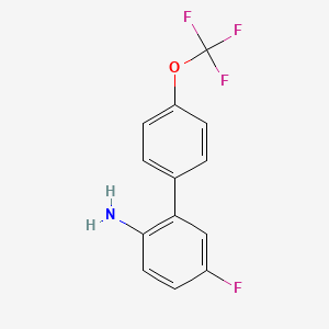 molecular formula C13H9F4NO B15503503 2-Amino-5-fluoro-4'-(trifluoromethoxy)biphenyl 