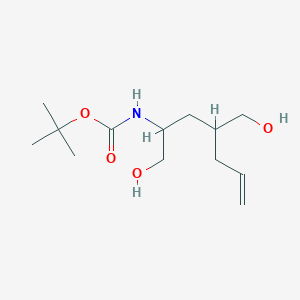 molecular formula C13H25NO4 B15503509 tert-butyl N-[1-hydroxy-4-(hydroxymethyl)hept-6-en-2-yl]carbamate 