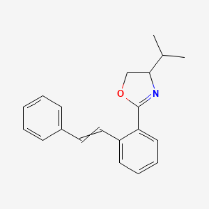 molecular formula C20H21NO B15503678 2-[2-(2-Phenylethenyl)phenyl]-4-propan-2-yl-4,5-dihydro-1,3-oxazole 