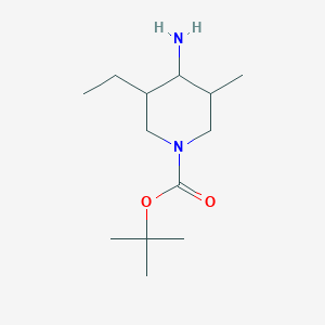 molecular formula C13H26N2O2 B15503709 tert-Butyl 4-amino-3-ethyl-5-methylpiperidine-1-carboxylate 