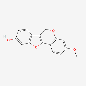 molecular formula C16H12O4 B15503717 6H-Benzofuro[3,2-c][1]benzopyran-9-ol, 6a,11a-dihydro-3-methoxy-, (6aR-cis)-; (6aR,11aR)-6a,11a-Dihydro-3-methoxy-6H-benzofuro[3,2-c][1]benzopyran-9-ol; 3-Methoxy-9-hydroxypterocarpan 