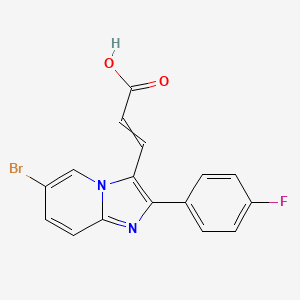 3-[6-Bromo-2-(4-fluorophenyl)imidazo[1,2-a]pyridin-3-yl]prop-2-enoic acid