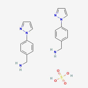 (4-pyrazol-1-ylphenyl)methanamine;sulfuric acid