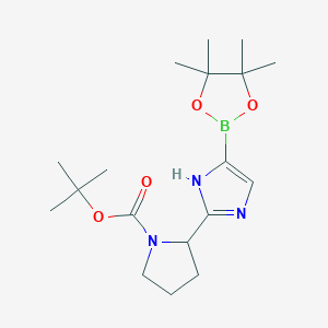 molecular formula C18H30BN3O4 B15503847 tert-butyl (2S)-2-[5-(4,4,5,5-tetramethyl-1,3,2-dioxaborolan-2-yl)-1H-imidazol-2-yl]pyrrolidine-1-carboxylate 