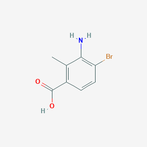 molecular formula C8H8BrNO2 B15503856 3-Amino-4-bromo-2-methylbenzoic acid 