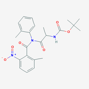 tert-butyl N-[1-(2-methyl-N-(2-methyl-6-nitrobenzoyl)anilino)-1-oxopropan-2-yl]carbamate