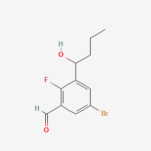 molecular formula C11H12BrFO2 B15503977 5-Bromo-2-fluoro-3-(1-hydroxybutyl)benzaldehyde 