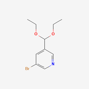 molecular formula C10H14BrNO2 B15503986 3-Bromo-5-(diethoxymethyl)pyridine 