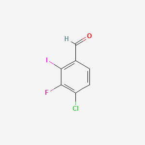 molecular formula C7H3ClFIO B15504039 4-Chloro-3-fluoro-2-iodobenzaldehyde 