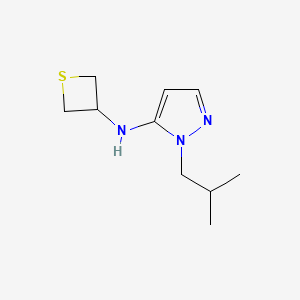 molecular formula C10H17N3S B15504060 1-(2-methylpropyl)-N-(thietan-3-yl)-1H-pyrazol-5-amine 