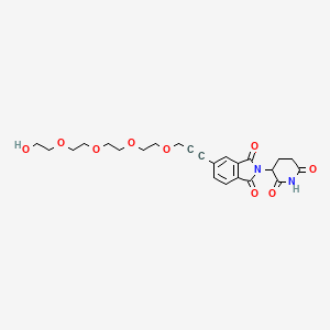 molecular formula C24H28N2O9 B15504183 Thalidomide-5'-propargyl-PEG4-OH 