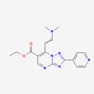 molecular formula C17H18N6O2 B15504188 Ethyl (E)-7-(2-(dimethylamino)vinyl)-2-(pyridin-4-yl)-[1,2,4]triazolo[1,5-a]pyrimidine-6-carboxylate 