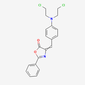 molecular formula C20H18Cl2N2O2 B15504263 4-[[4-[Bis(2-chloroethyl)amino]phenyl]methylidene]-2-phenyl-1,3-oxazol-5-one 