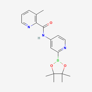 3-methyl-N-[2-(4,4,5,5-tetramethyl-1,3,2-dioxaborolan-2-yl)pyridin-4-yl]pyridine-2-carboxamide