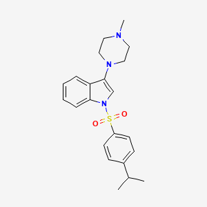 molecular formula C22H27N3O2S B15504365 1H-Indole, 1-[[4-(1-methylethyl)phenyl]sulfonyl]-3-(4-methyl-1-piperazinyl)- 