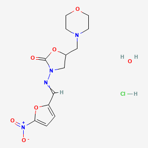 5-(Morpholin-4-ylmethyl)-3-[(5-nitrofuran-2-yl)methylideneamino]-1,3-oxazolidin-2-one;hydrate;hydrochloride