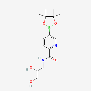 molecular formula C15H23BN2O5 B15504426 N-(2,3-dihydroxypropyl)-5-(4,4,5,5-tetramethyl-1,3,2-dioxaborolan-2-yl)pyridine-2-carboxamide 