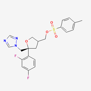 molecular formula C21H21F2N3O4S B15504447 [(5R)-5-(2,4-difluorophenyl)-5-(1,2,4-triazol-1-ylmethyl)oxolan-3-yl]methyl 4-methylbenzenesulfonate 