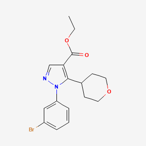 1-(3-Bromo-phenyl)-5-(tetrahydro-pyran-4-yl)-1H-pyrazole-4-carboxylic acid ethyl ester