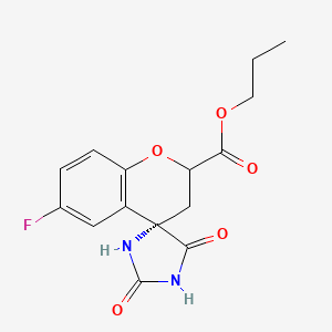 propyl (4S)-6-fluoro-2',5'-dioxospiro[2,3-dihydrochromene-4,4'-imidazolidine]-2-carboxylate