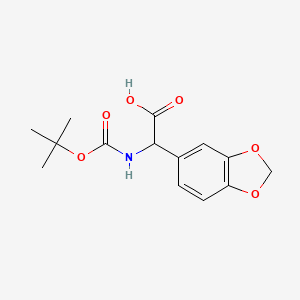 molecular formula C14H17NO6 B15504599 (S)-Benzo[1,3]dioxol-5-YL-tert-butoxycarbonylamino-acetic acid 