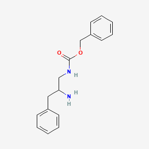 molecular formula C17H20N2O2 B15504622 Carbamic acid, (2-amino-3-phenylpropyl)-, phenylmethyl ester 