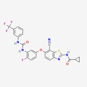 N-{7-Cyano-6-[4-Fluoro-3-({[3-(Trifluoromethyl)phenyl]carbamoyl}amino)phenoxy]-1,3-Benzothiazol-2-Yl}cyclopropanecarboxamide