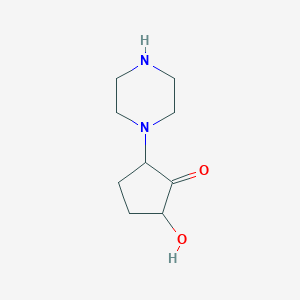 2-Hydroxy-5-piperazin-1-ylcyclopentan-1-one