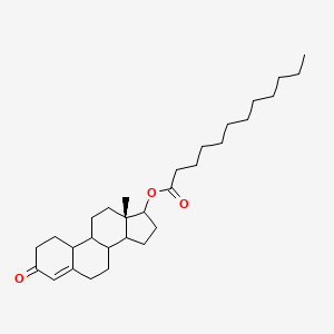 molecular formula C30H48O3 B15504729 [(13S)-13-methyl-3-oxo-2,6,7,8,9,10,11,12,14,15,16,17-dodecahydro-1H-cyclopenta[a]phenanthren-17-yl] dodecanoate 