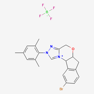 molecular formula C21H21BBrF4N3O B15504734 (5aR,10bS)-9-Bromo-2-mesityl-4,5a,6,10b-tetrahydroindeno[2,1-b][1,2,4]triazolo[4,3-d][1,4]oxazin-2-ium tetrafluoroborate 