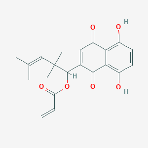 molecular formula C21H22O6 B15504735 [1-(5,8-Dihydroxy-1,4-dioxonaphthalen-2-yl)-2,2,4-trimethylpent-3-enyl] prop-2-enoate 