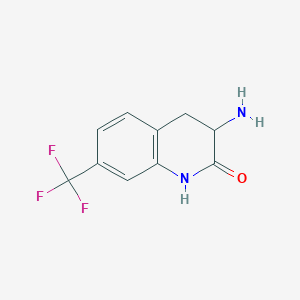 molecular formula C10H9F3N2O B15504762 3-Amino-7-trifluoromethyl-3,4-dihydro-1H-quinolin-2-one 