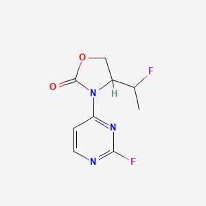 molecular formula C9H9F2N3O2 B15504808 (4R)-4-[(1S)-1-fluoroethyl]-3-(2-fluoropyrimidin-4-yl)oxazolidin-2-one 