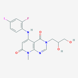 (R)-3-(2,3-dihydroxypropyl)-5-((2-fluoro-4-iodophenyl)amino)-8-methylpyrido[2,3-d]pyrimidine-4,7(3H,8H)-dione