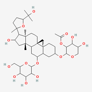 molecular formula C41H66O15 B15504846 [4,5-dihydroxy-2-[[(1R,3R,12S,16R)-14-hydroxy-15-[(2R)-5-(2-hydroxypropan-2-yl)-2-methyloxolan-2-yl]-12,16-dimethyl-9-[3,4,5-trihydroxy-6-(hydroxymethyl)oxan-2-yl]oxy-6-pentacyclo[9.7.0.01,3.03,8.012,16]octadecanyl]oxy]oxan-3-yl] acetate 