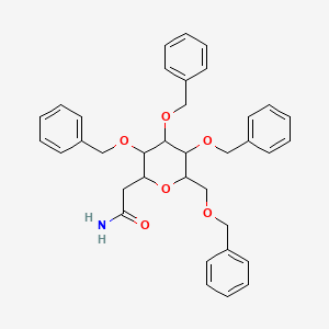 molecular formula C36H39NO6 B15504920 2-[3,4,5-Tris(phenylmethoxy)-6-(phenylmethoxymethyl)oxan-2-yl]acetamide 