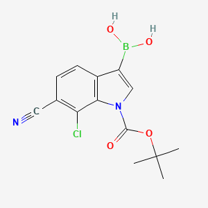 (1-(tert-Butoxycarbonyl)-7-chloro-6-cyano-1H-indol-3-yl)boronic acid