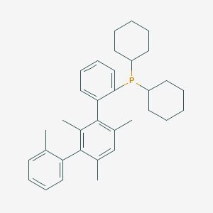 molecular formula C34H43P B15504956 dicyclohexyl-[2-[2,4,6-trimethyl-3-(2-methylphenyl)phenyl]phenyl]phosphane 