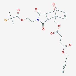 molecular formula C22H24BrNO9 B15504979 (2-(2-((2-bromo-2-methylpropanoyl)oxy)ethyl)-1,3-dioxo-1,2,3,3a,7,7a-hexahydro-4H-4,7-epoxyisoindol-4-yl)methyl prop-2-yn-1-yl succinate 