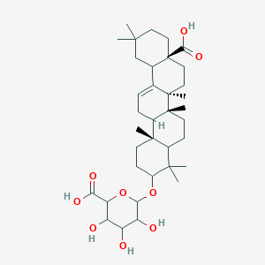 molecular formula C36H56O9 B15505036 6-[[(6aR,6bS,8aS,14bR)-8a-carboxy-4,4,6a,6b,11,11,14b-heptamethyl-1,2,3,4a,5,6,7,8,9,10,12,12a,14,14a-tetradecahydropicen-3-yl]oxy]-3,4,5-trihydroxyoxane-2-carboxylic acid 