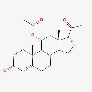 molecular formula C23H32O4 B15505119 (8S,9S,10R,11R,13S,14S,17S)-17-Acetyl-10,13-dimethyl-3-oxo-2,3,6,7,8,9,10,11,12,13,14,15,16,17-tetradecahydro-1H-cyclopenta[a]phenanthren-11-yl acetate 