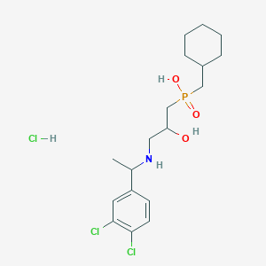 molecular formula C18H29Cl3NO3P B15505127 cyclohexylmethyl-[3-[1-(3,4-dichlorophenyl)ethylamino]-2-hydroxypropyl]phosphinic acid;hydrochloride 