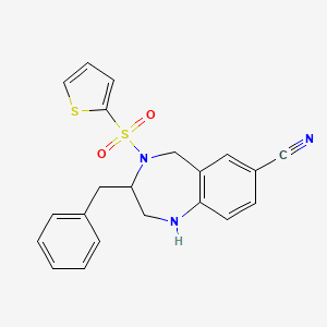 3-Benzyl-4-(thiophen-2-ylsulfonyl)-2,3,4,5-tetrahydro-1H-benzo[e][1,4]diazepine-7-carbonitrile