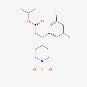 Propan-2-yl 3-(3,5-difluorophenyl)-3-(1-methylsulfonylpiperidin-4-yl)propanoate